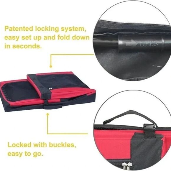 Captain Pet Soft Crate Black & Red Steel Frame Foldable Travel Pet House SU81 - Picture 3 of 7